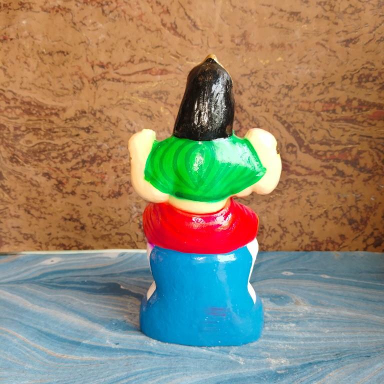 Handcrafted Bala Tripura Sundari (Balambigai) Navaratri Golu Doll with vibrant colors, seated on a lotus, symbolizing divine beauty and purity.