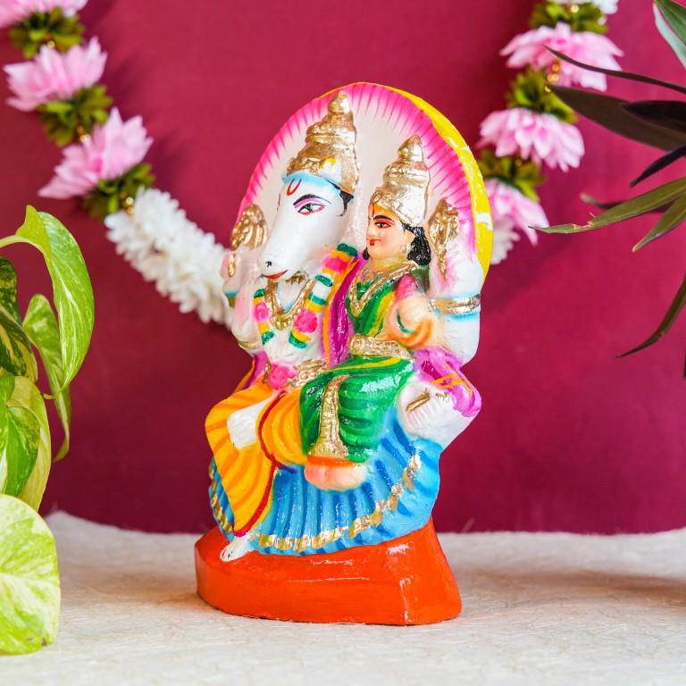 Handcrafted Lord Hayagreevar Navaratri Golu Doll with vibrant colors, intricate detailing, and a depiction of divine wisdom and prosperity.