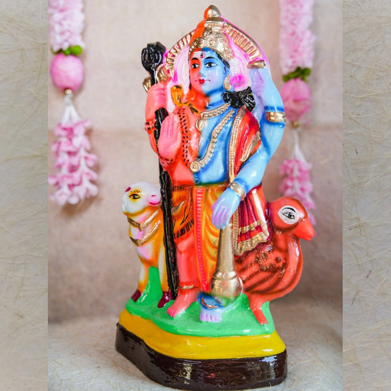 Handcrafted Navarathri Golu Doll of Shankara Narayanan depicting the fusion of Lord Shiva and Lord Vishnu with vibrant details.
