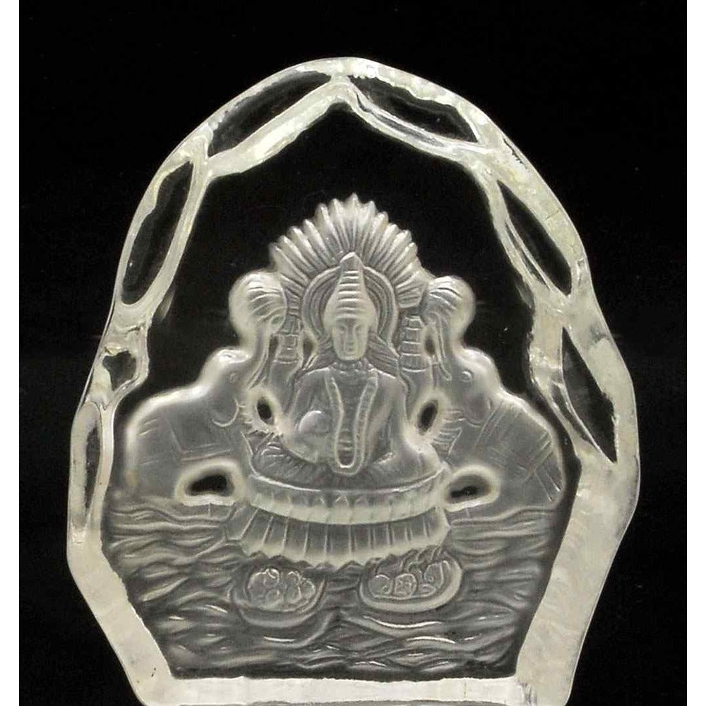 Transparent Gejalakshmi Crystal Idol – Divine Lakshmi On Lotus