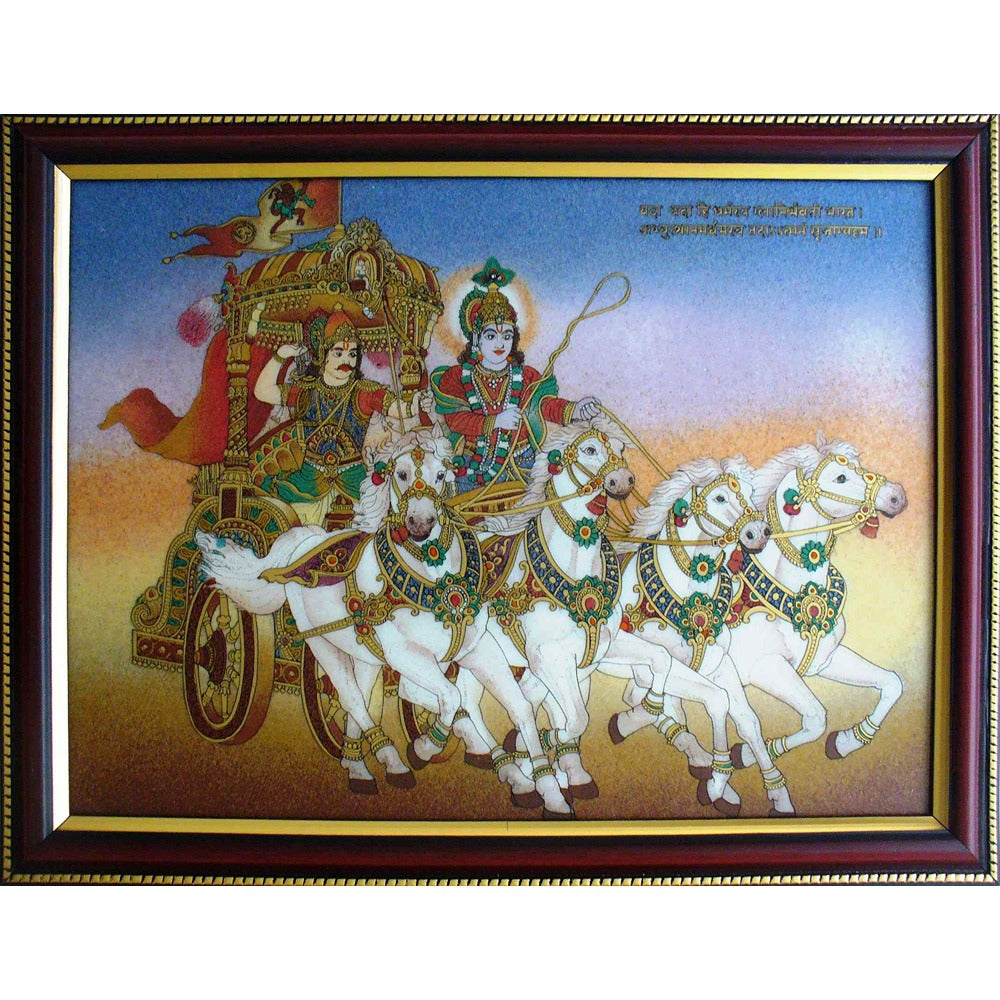 Geethopadesam – Krishna & Arjuna Framed Divine Chariot Scene