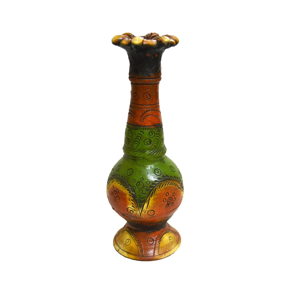 Multi-Colored Earthen Flower Vase