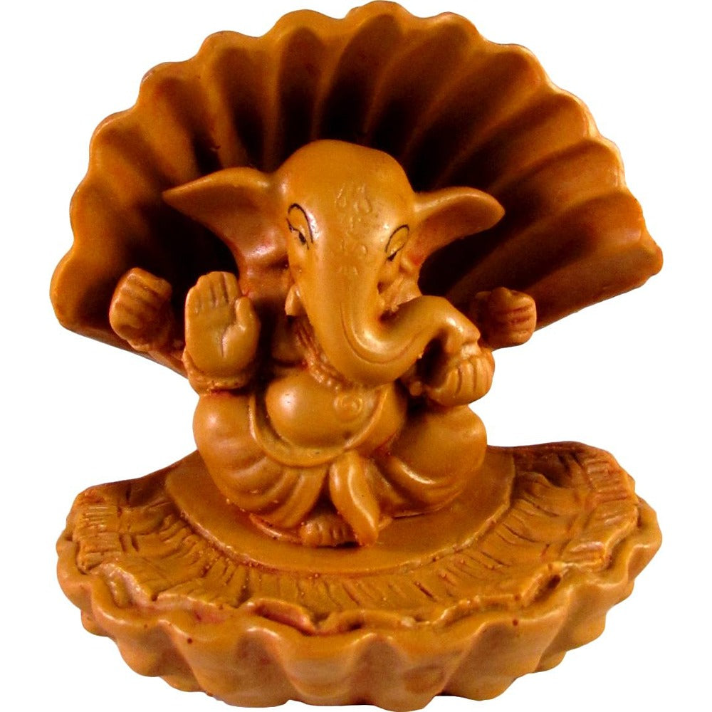 Wooden Ganesha With Tree-Like Features