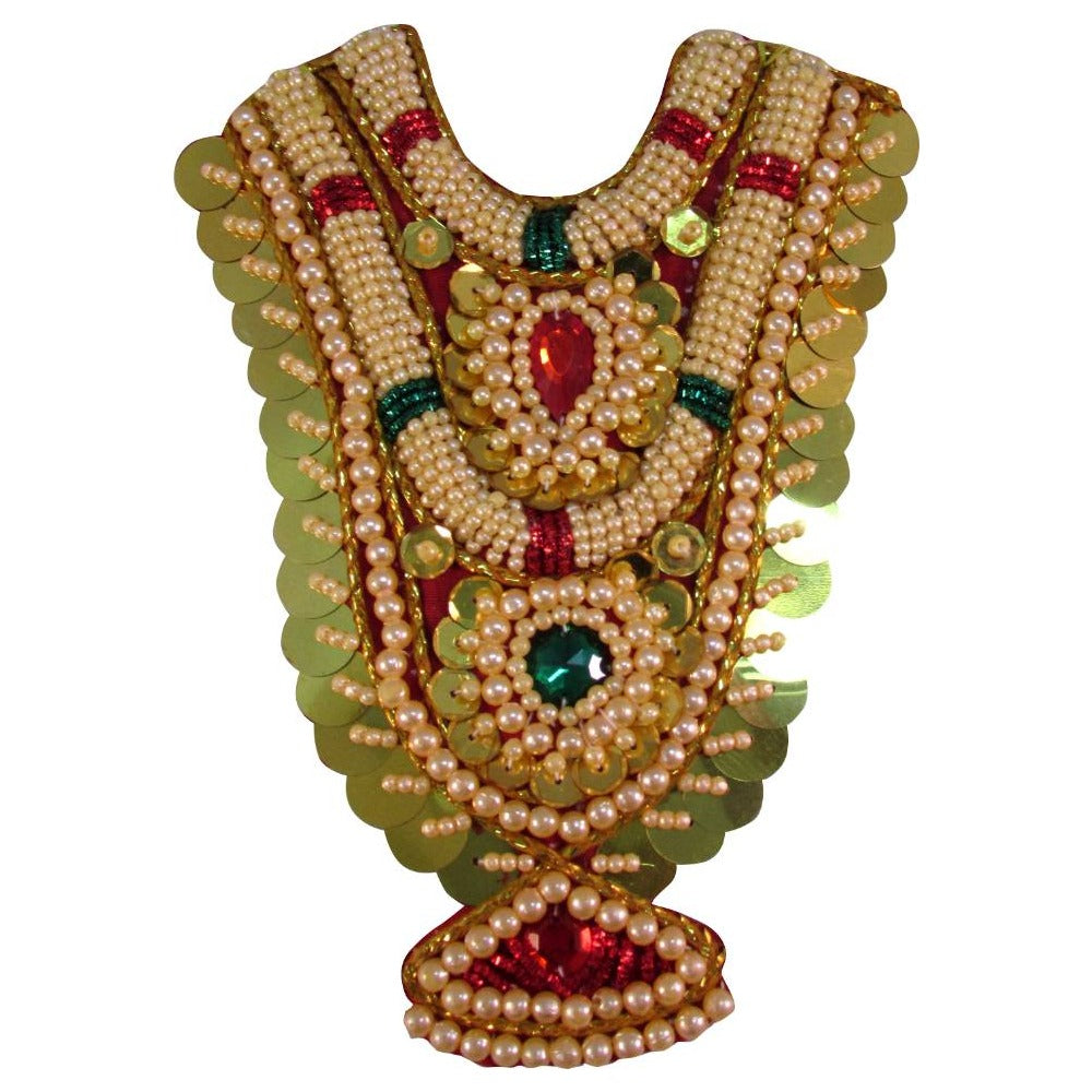 Deity Chest Kavasam - Pearl And Stone Embellished With Coin Accents