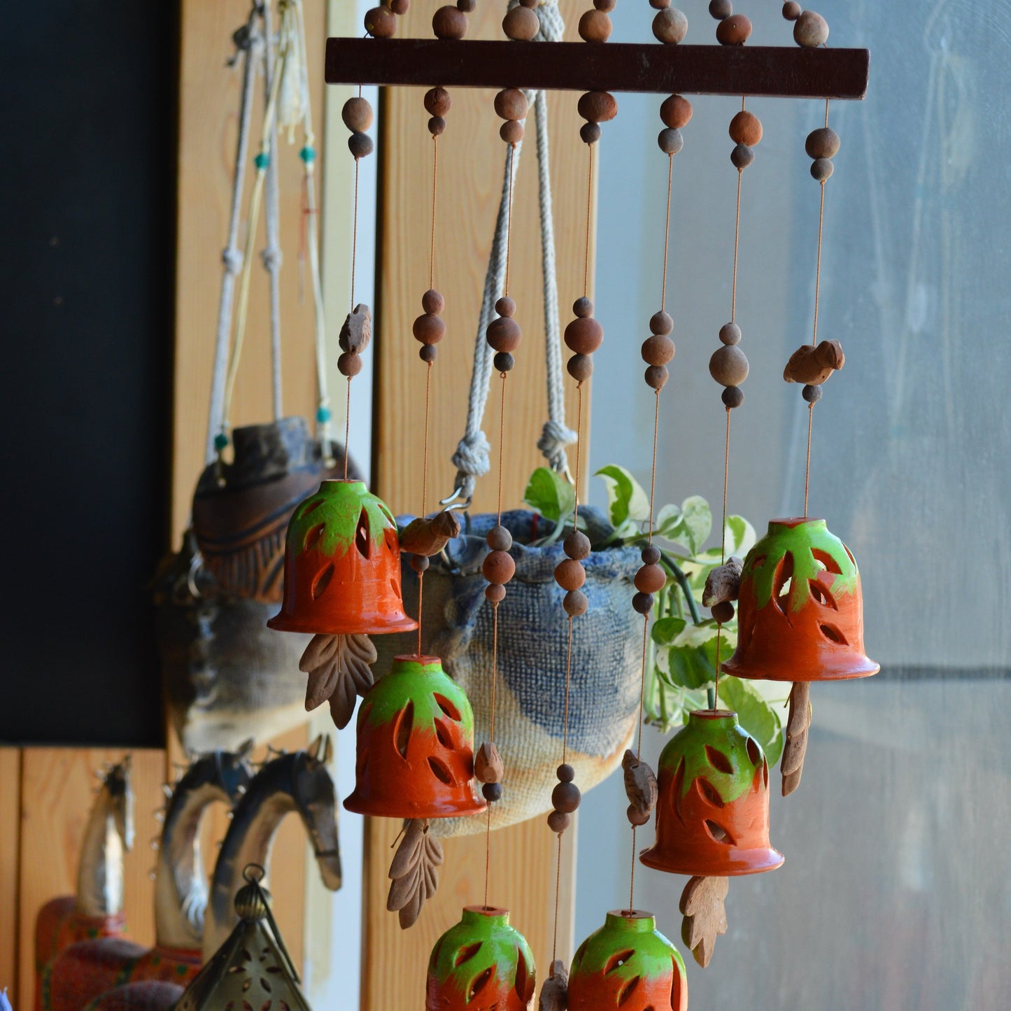 Cera Chimes – Green & Orange Ceramic Wind Chimes