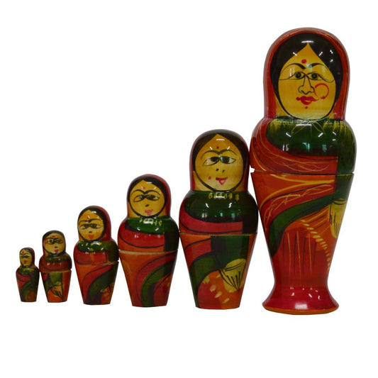 6 In 1 Lady Wooden Doll - Big