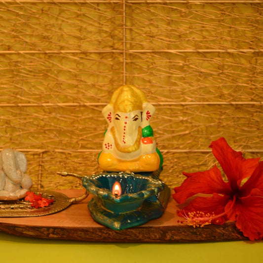 Earthen Sitting Ganesh Agal