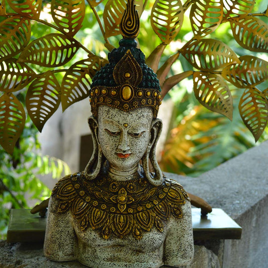 Enchanting Crown Buddha Tara Bust