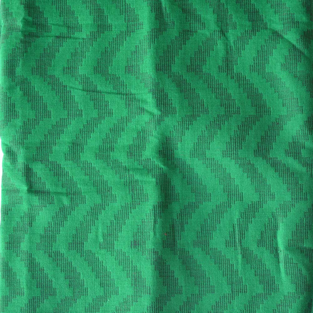 Woven Zig Zag Waves Design Blouse Bit - 1 M- Green