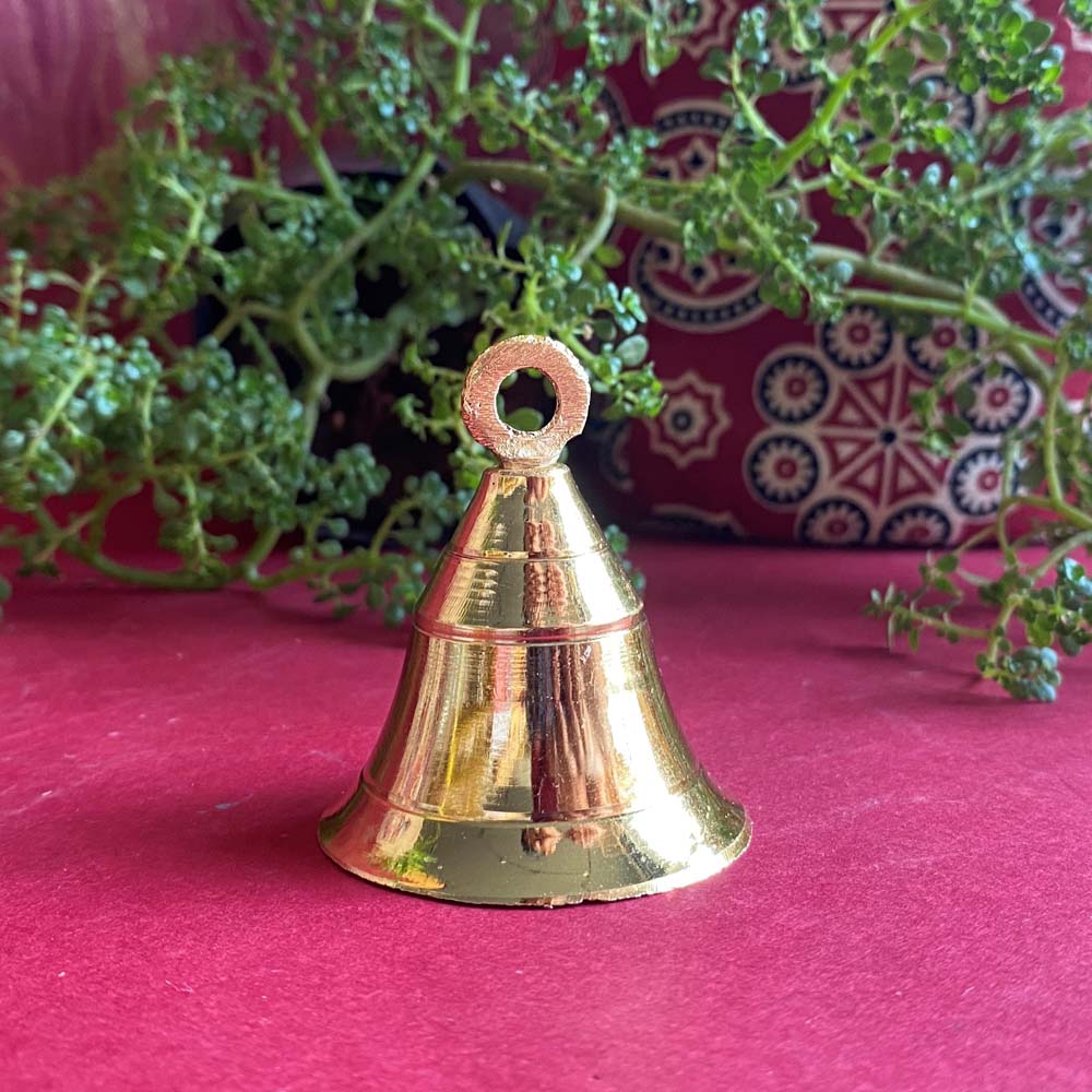 Eternal Bell Gold Small - Brass Bell with Shiny Gold Finish and Hanging Loop