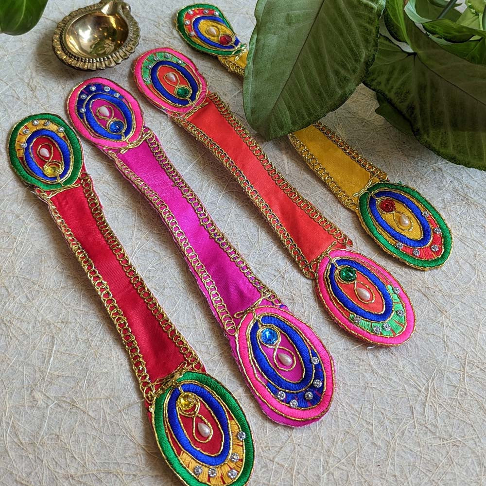 Handcrafted Orange Dupatta with intricate peacock feather motifs, vibrant embroidery, and embellishments, measuring 9.5 inches.