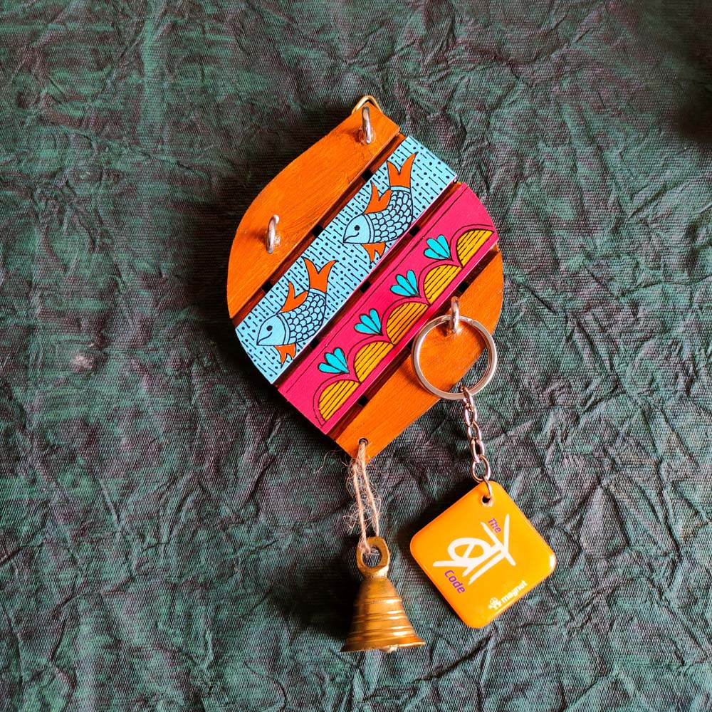 Madhubani Key Holder Drop Shape