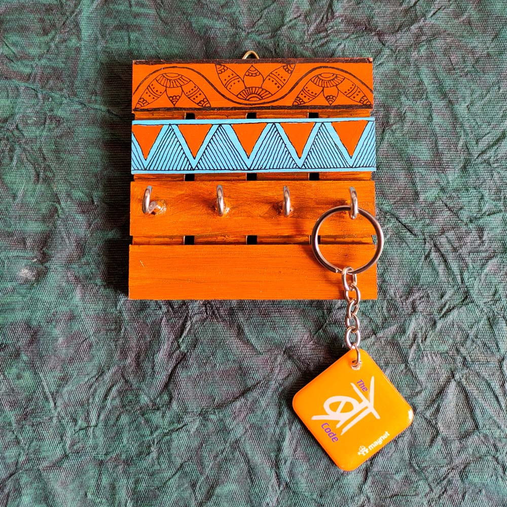 Madhubani Square Key Holder