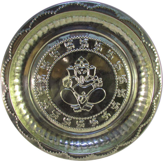 Eternal Ganesh Brass Puja Plate