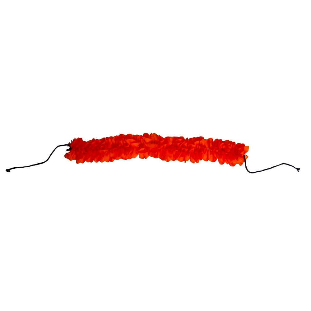 Vibrant orange Bharatanatyam cloth Konda flower garland with tie-up ends for traditional dance and festive occasions
