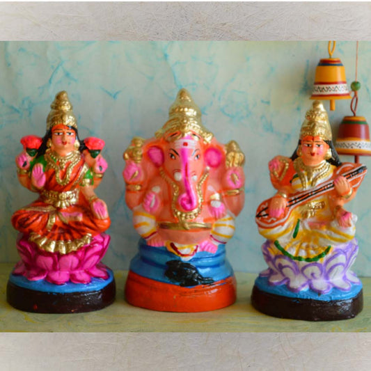 Navarathri Golu Doll Lakshmi Ganesh Saraswati Set