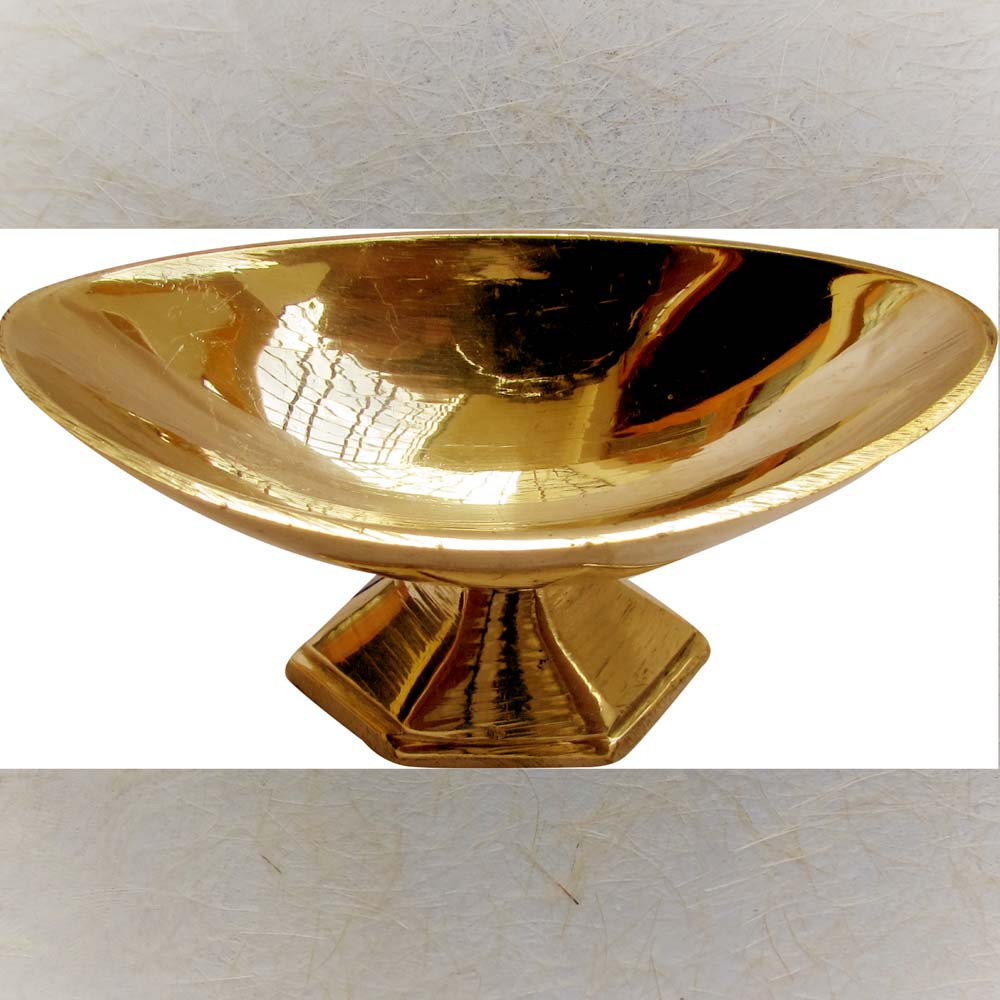Eternal Brass Bowl with Pedestal Base, decorative brass bowl for home decor and puja.