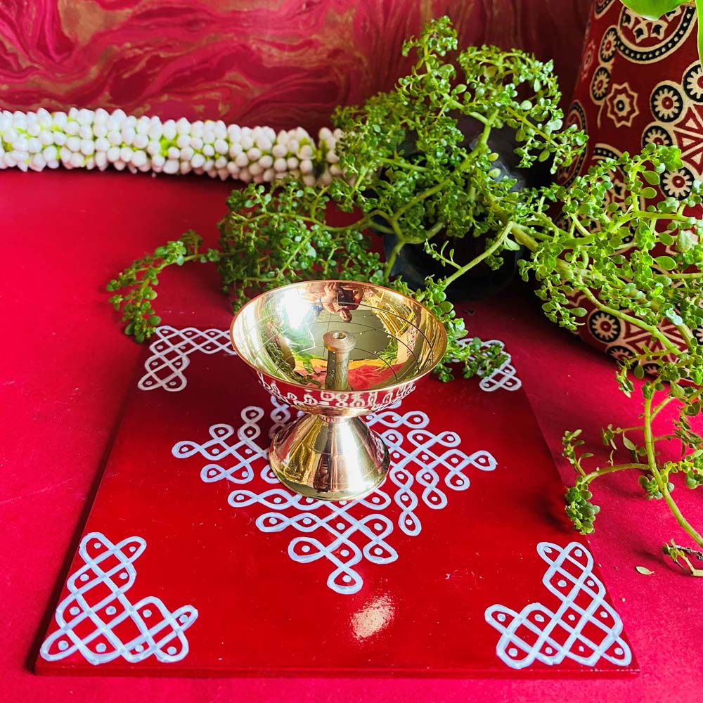 Eternal Akand Diya – Traditional Brass Oil Lamp for Rituals and Poojas
