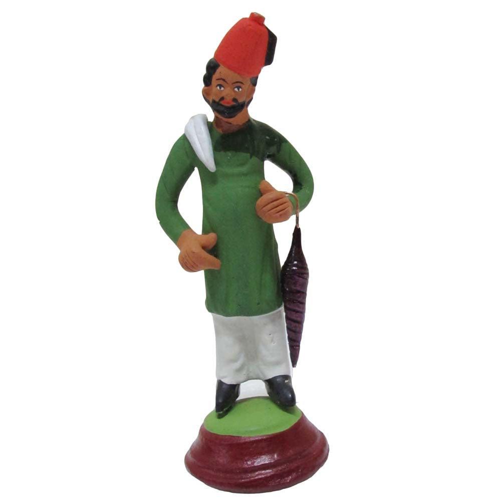 Miniature Doll of a traditional woman carrying a kitchen utensil for Navaratri Golu display.