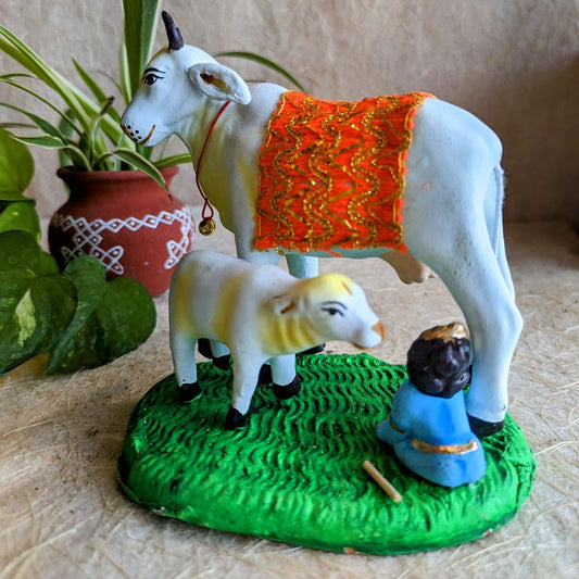Navarathri Golu Doll Cow And Calf Krishna