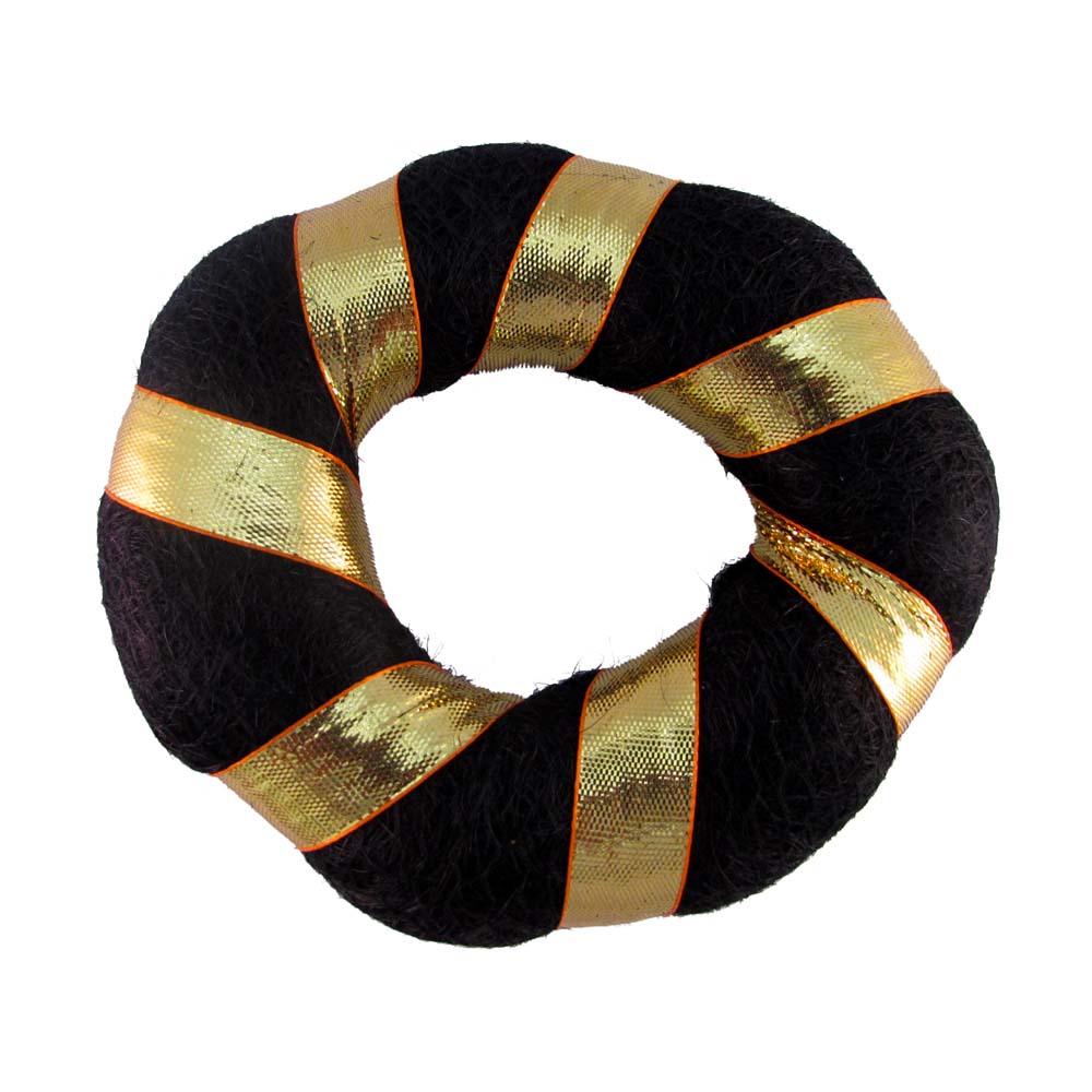 Soft hair ring with black and gold design for Bharatanatyam and traditional bun hairstyles