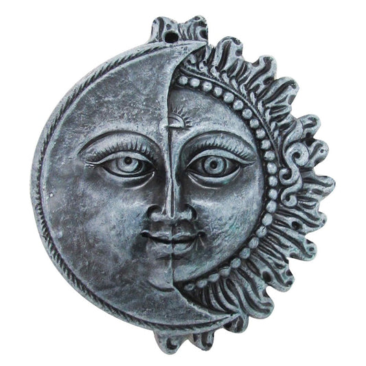 Terracotta Sun & Moon Wall Hanging – Stone Finish Celestial Decor