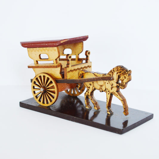 Traditional Wooden Tanga Carriage Showpiece