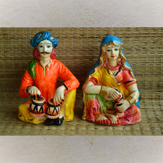 Rajasthani Musicians – Set Of 2 Navaratri Traditional Golu Doll