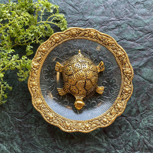 Oxidized Gold Tortoise Plate – Vastu And Prosperity Decor