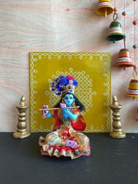 Costume Dolls Seating Krishna Navaratri Traditional Golu Doll