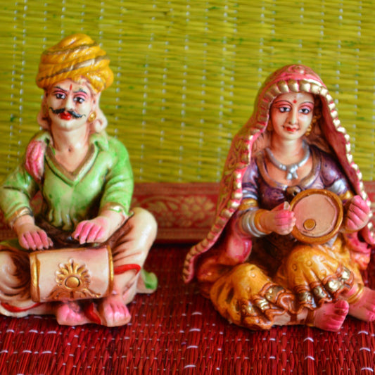 Navarathri Rajasthani Musician Couple Figurines