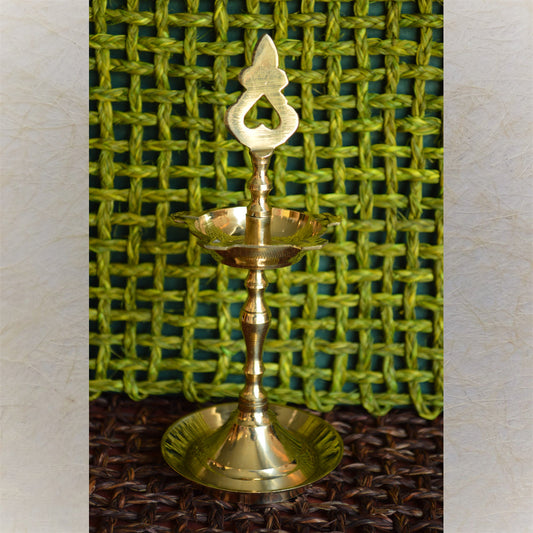 Traditional Kuthu Vilakku With Vel Top