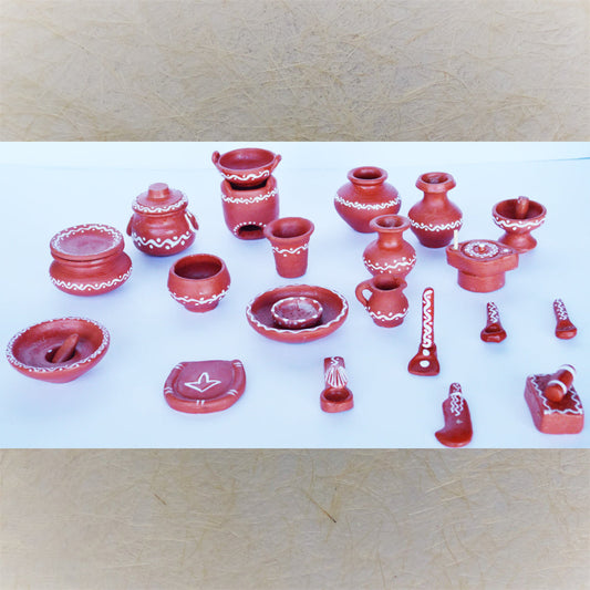 Miniature Terracotta Kitchen Set – Traditional Village Cooking Ware