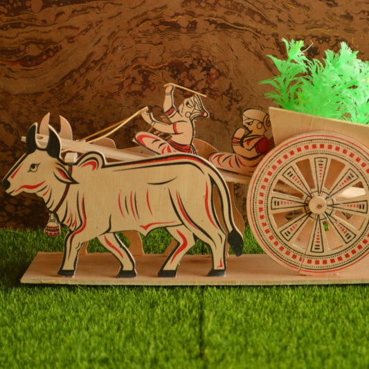 Traditional Wooden Bullock Cart Miniature