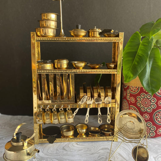 Eternal Brass Miniature Kitchen Choppu Set – Traditional South Indian Dollhouse Utensils