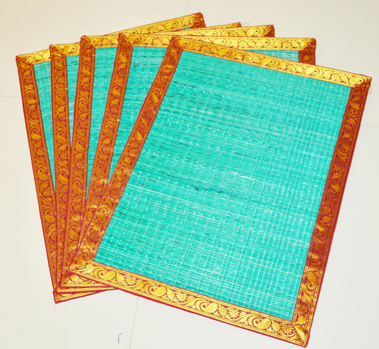 Traditional Green And Gold Mat Set