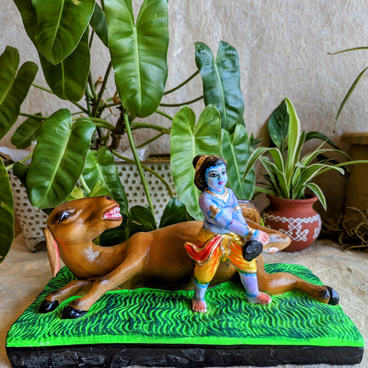 Krishna Slaying Bakasura Navaratri Traditional Golu Doll