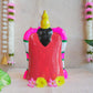 Handcrafted Navarathri Golu Dolls featuring Lord Vishnu and Goddess Lakshmi seated on a decorated throne.
