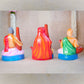 Handcrafted Navarathri Golu doll set of Sangeetha Mummoorthigal (The Musical Trinity) - Thyagaraja, Muthuswami Dikshitar, and Syama Sastri with veenas.