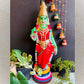 Handcrafted 21-inch Navaratri Golu Doll of Goddess Meenakshi in vibrant colors with traditional attire and a parrot.