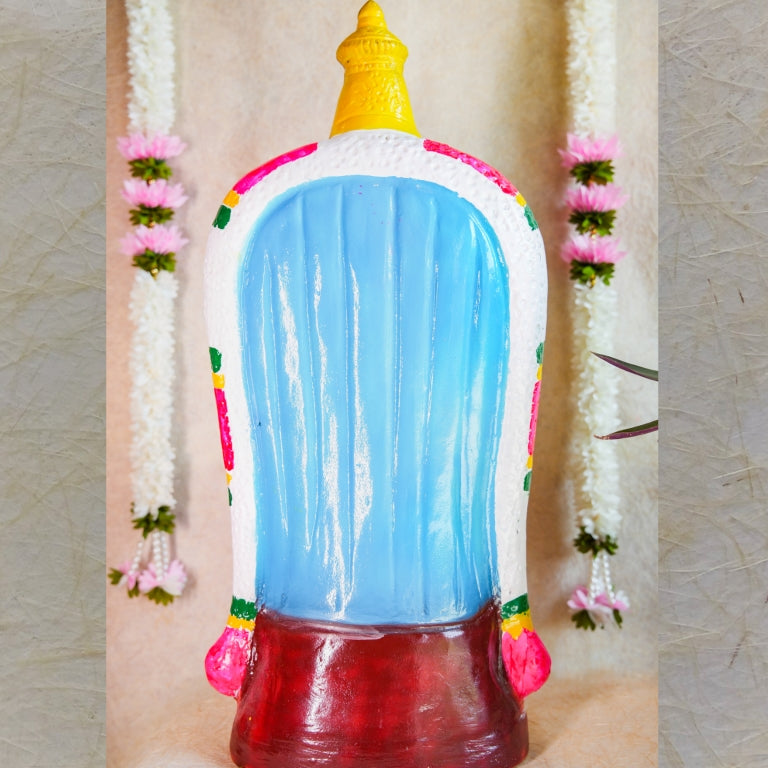 Handcrafted 21-inch Navaratri Golu Doll of Goddess Meenakshi in vibrant colors with traditional attire and a parrot.