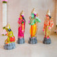 Handcrafted Ramayana Golu Dolls Ramar Set featuring Lord Rama, Sita, Lakshmana, and Hanuman on decorative pedestals, perfect for Navarathri Golu displays.
