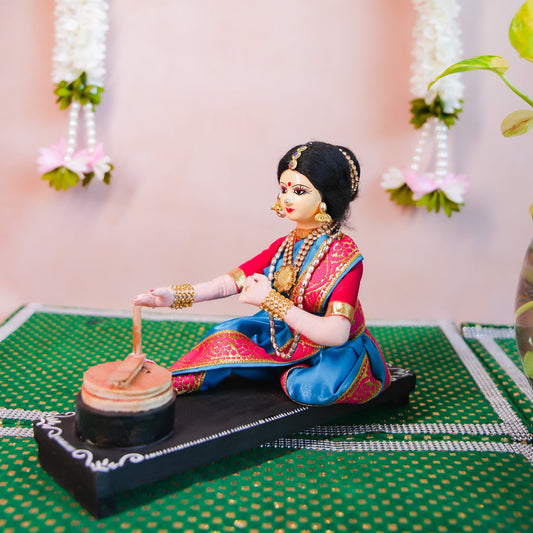 Grinding Grain Navaratri Traditional Golu Doll