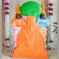 Handcrafted Thirukalyanam set depicting the divine wedding of Lord Vishnu and Goddess Lakshmi with intricate details and vibrant colors for Navaratri Golu.