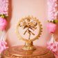 Handcrafted Large Brass Nataraja Idol with intricate detailing, showcasing Lord Shiva's cosmic dance, ideal for home temples and festive decor.
