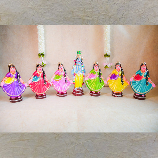 Krishna & Gopikas Dance Set Navaratri Traditional Golu Doll