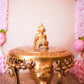 Big Brass Ladoo Krishna idol, intricately handcrafted, depicting Bal Krishna holding a ladoo, perfect for home temples and festive decor.