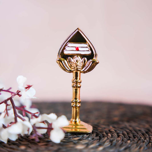 Murugar Vel in a gold finish, a beautifully crafted spiritual decor piece for puja rooms.