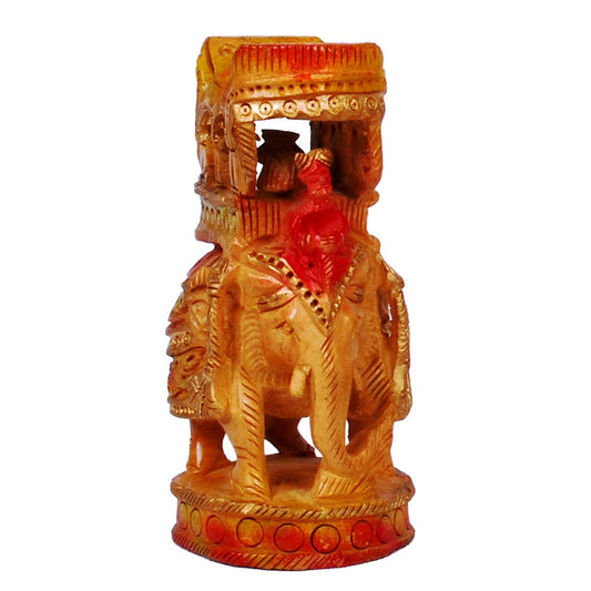 Enduring  Miniature Elephant With Ambari – Decorative Sculpture
