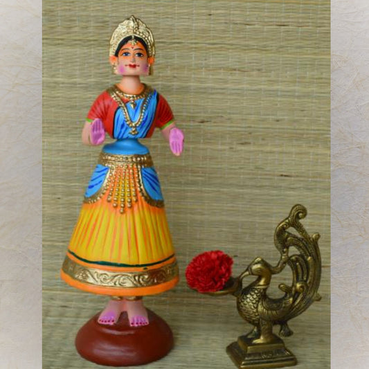 Dancing Doll – Yellow Skirt With Traditional Pose Navaratri Traditional Golu Doll